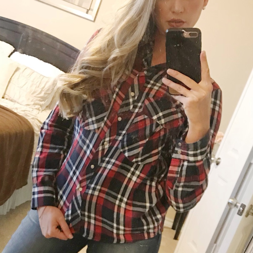 ZARA 100% cotton plaid button down top size Small - Picture 5 of 5
